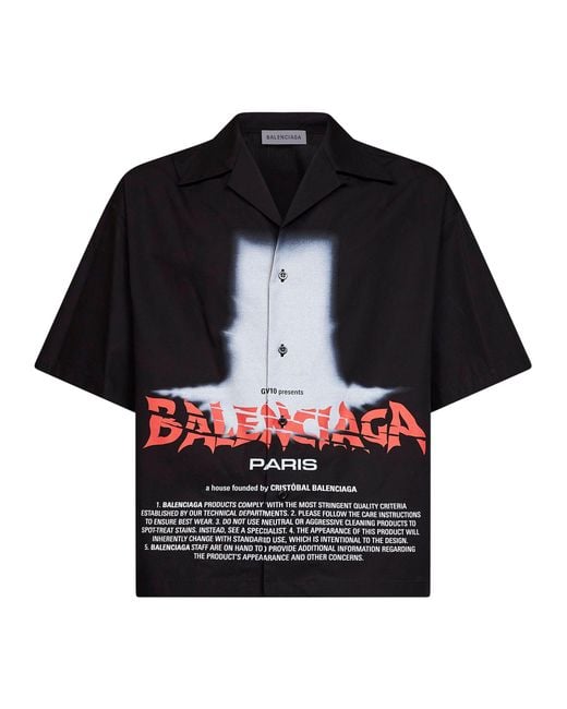 Balenciaga Black The Door Bowling Short Sleeve Shirt for men