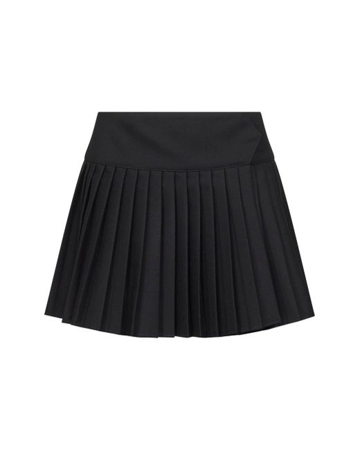 Off-White c/o Virgil Abloh Black Gabardine Big Bookish Pleated Mini Skirt