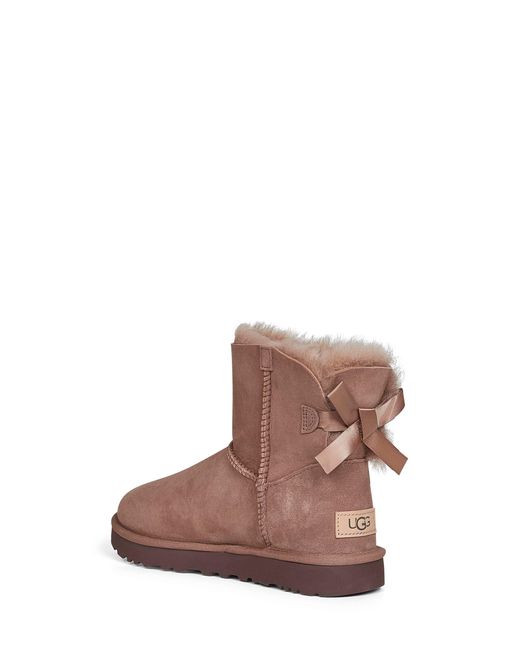 Ugg Brown Rocky Oak Mini Bailey Bow Ii Ankle Boots