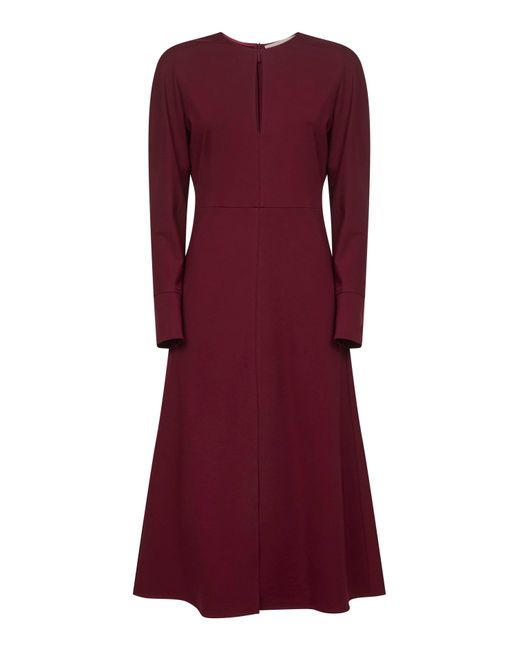 Blanca Vita Purple Burgundy Stretch Cady Aderia Midi Dress
