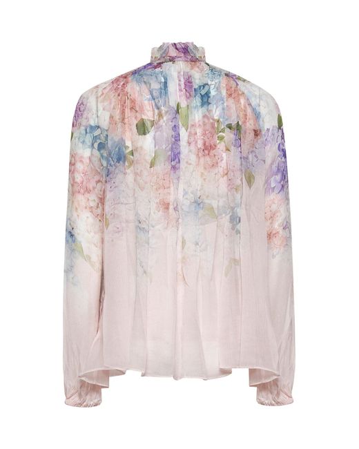 Zimmermann Pink Viscose Billow Dawning Blouse