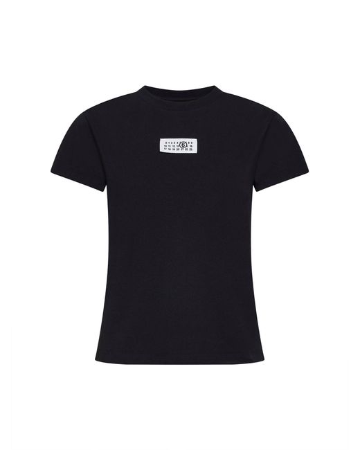 MM6 by Maison Margiela Black Breathable Cotton Jersey Numeric T-Shirt
