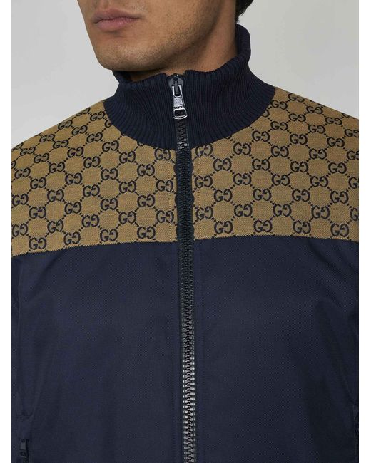 Gucci Blue GG Motif Nylon Jacket for men