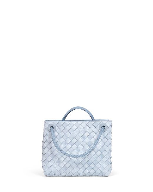 Bottega Veneta Blue Mineral Small Andiamo Top Handle Bag