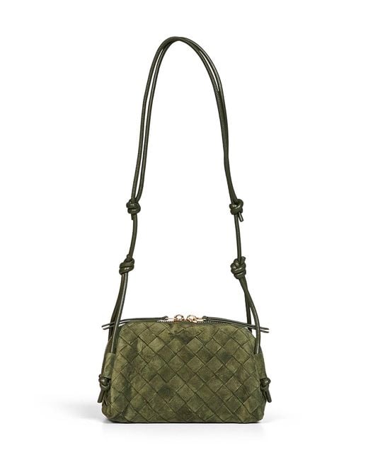 Bottega Veneta Green Tweed Concert Pouch
