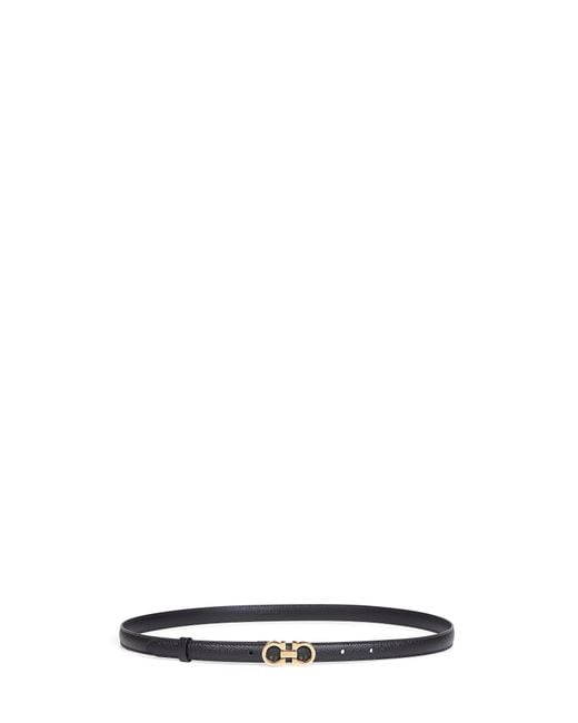 Ferragamo White Hammered Calfskin Gancini Belt