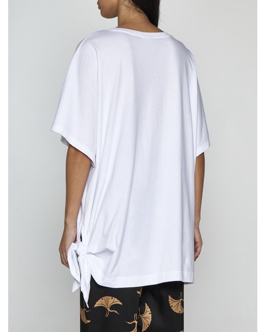 Dries Van Noten White Knot-detail Cotton T-shirt