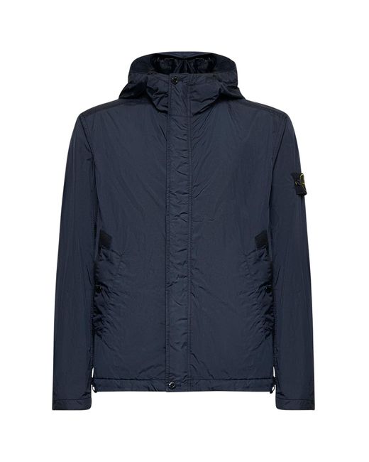 Giacca Con Cappuccio di Stone Island in Blue da Uomo