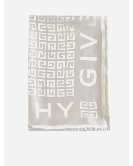 Givenchy White Silk Scarfs