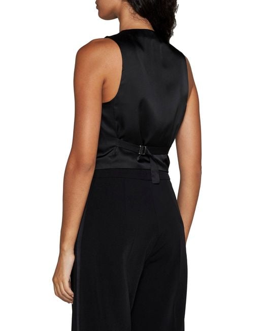 Blanca Vita Black Gymnoca Viscose-Blend Waistcoat