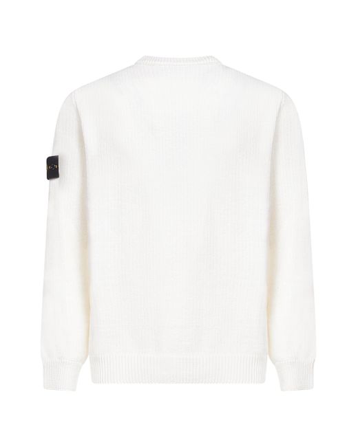 Stone Island Winter Cotton Crewneck Sweater in White for Men Lyst UK
