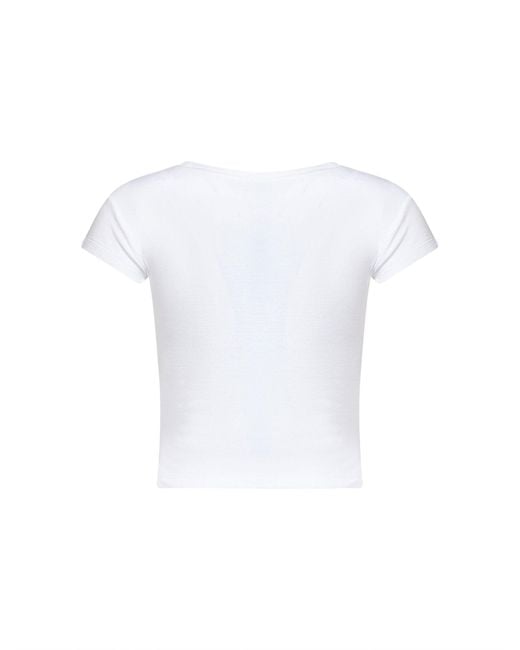 Vivienne Westwood White Ribbed Jersey Baby Peru Cropped T-Shirt