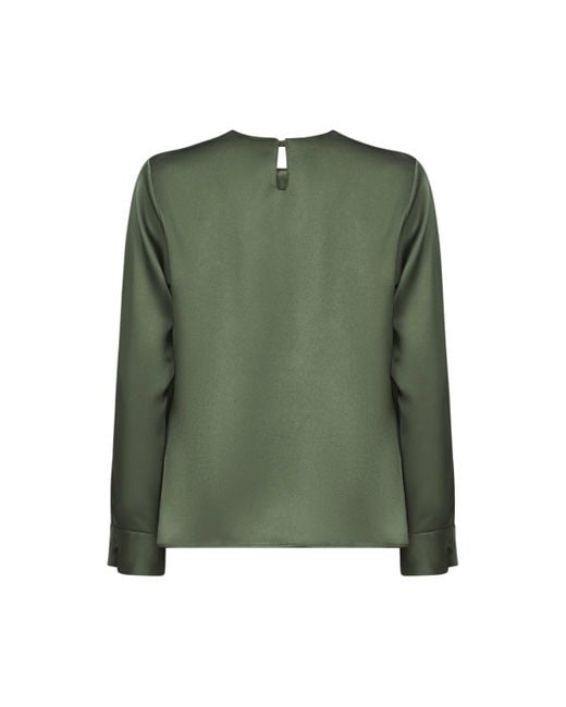 Blanca Vita Green Satin Cesta Blouse