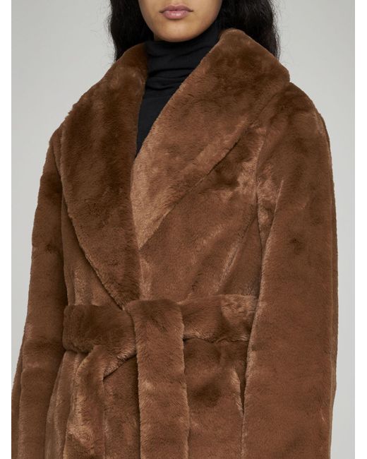 Apparis Brown Bree Faux Fur Coat