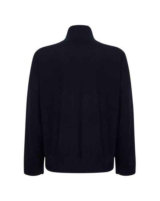 Bottega Veneta Blue Wool Embroidered Turtleneck Sweater