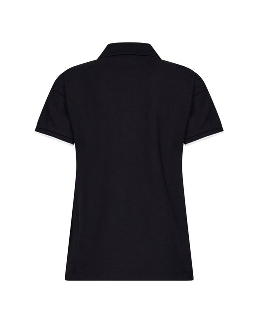 Moncler Black Cotton Piqué Polo Shirt