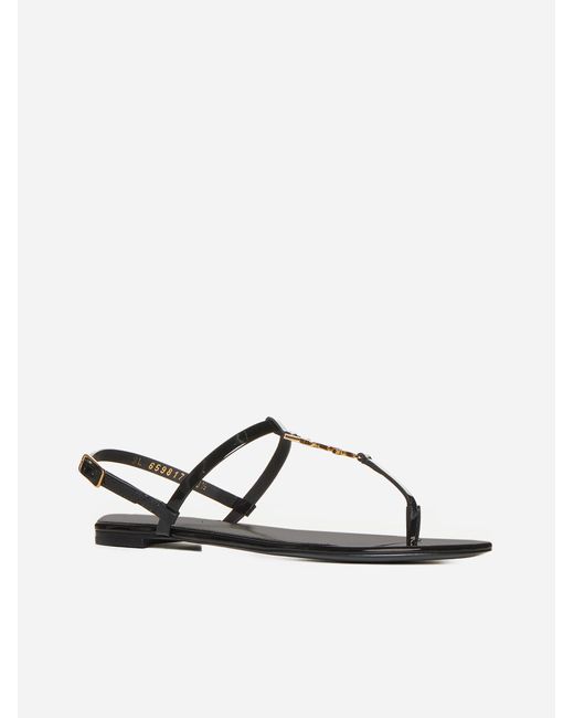 Cassandra sandal with black hotsell logo in patent leather