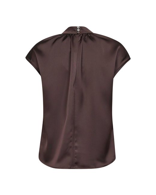 Blanca Vita Brown Coffee Satin Maria Top