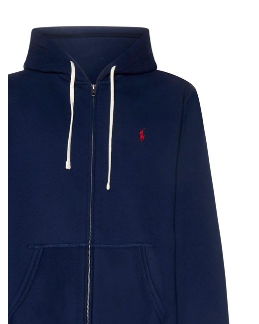 Polo Ralph Lauren Blue Full Zip Hoodie for men