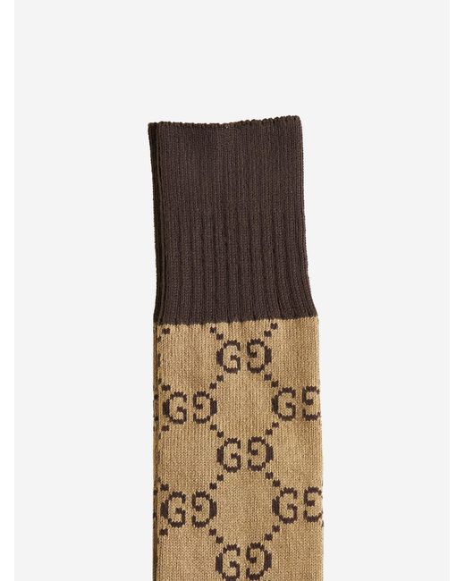 Gucci White GG Logo Cotton-blend Socks