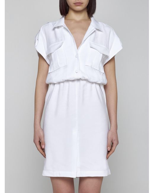 Blanca Vita White Afelandra Viscose Shirt Dress