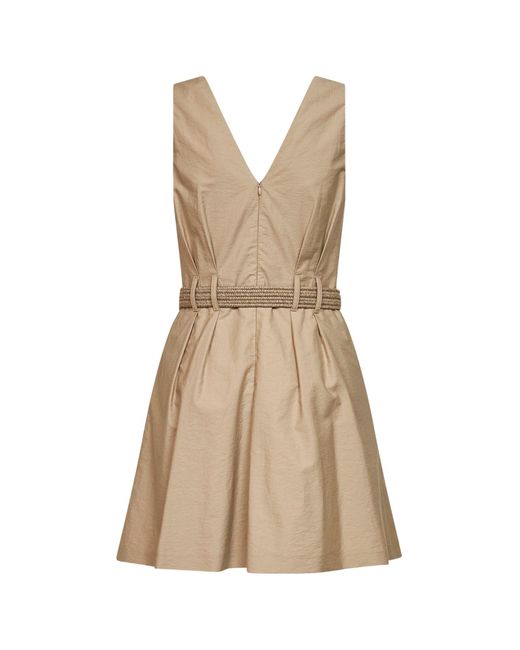 Brunello Cucinelli Natural Mini Dress Sahara Twill