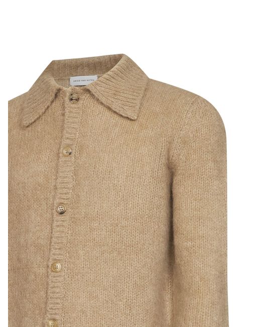 Dries Van Noten Natural Camel Alpaca Blend Knit Mora Cardigan for men