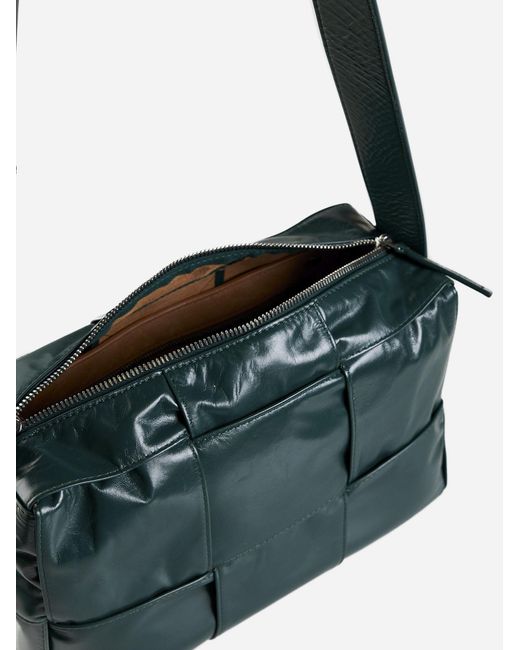 Bottega Veneta White Arco Intreccio Leather Medium Camera Bag for men