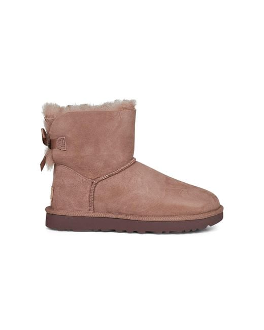 Ugg Brown Rocky Oak Mini Bailey Bow Ii Ankle Boots
