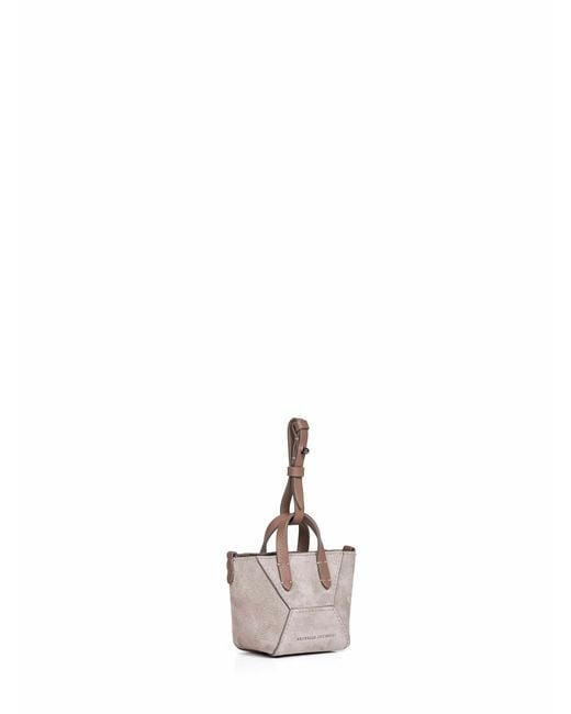Brunello Cucinelli White Light Bc Duo Micro Bag With Precious Chain