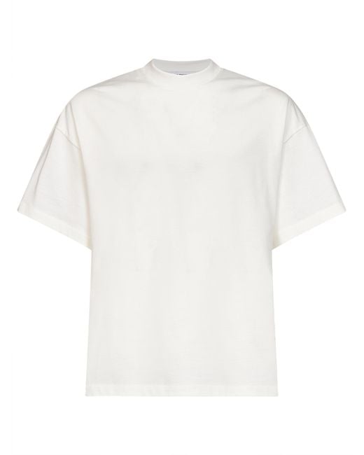 Jil Sander White Porcelain Cotton Boxy T-Shirt With Logo for men