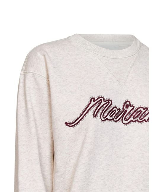 Isabel Marant White Ecru Fleece Cotton Rise Sweatshirt