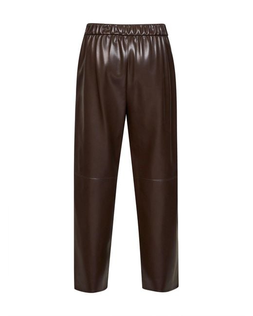 Max Mara Brown Dark Coated Jersey Smmamati Cropped Trousers