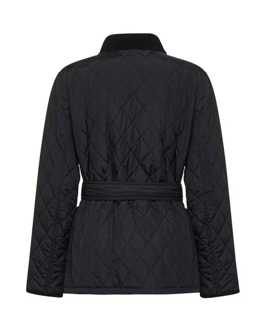 Burberry Black Nylon Belted Quilted Jacket