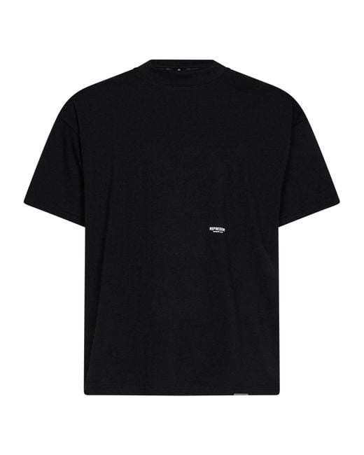 Represent Black Cotton Micro Owners Club T-Shirt for men