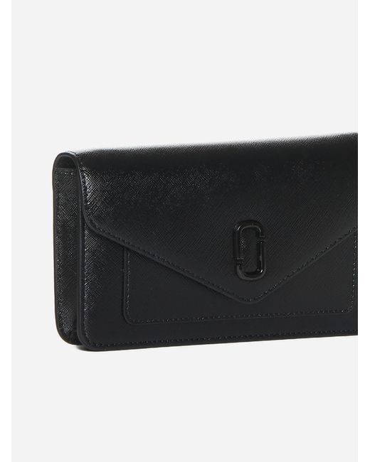 Marc Jacobs Black The Long Shot Leather Wallet On Chain