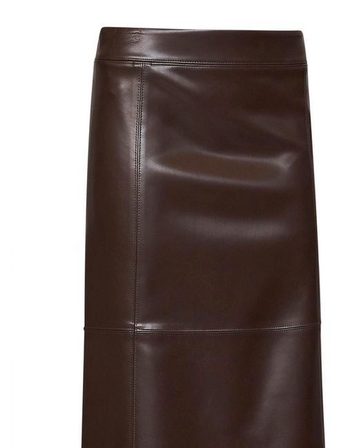 Max Mara Brown Dark Coated Jersey Smmcrisma Midi Skirt