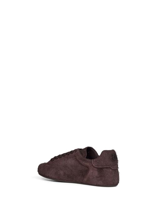 Dolce & Gabbana Brown Dark Suede Split Leather Portofino Soft Sneakers for men