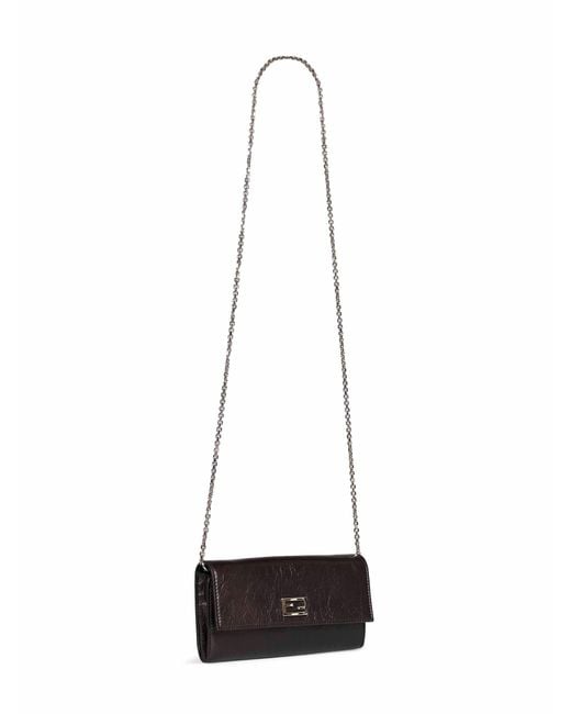 Fendi White Continental With Chain Tube Wallet On Chain