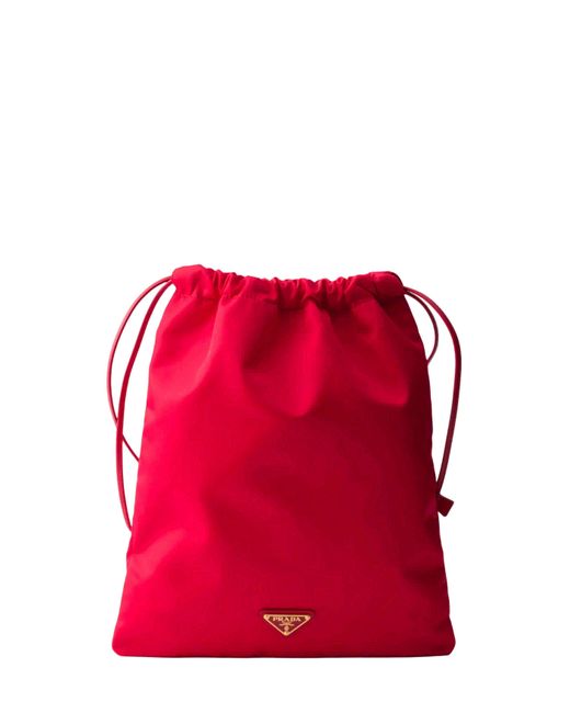 Prada Red Pouch Bag Wish Re-Nylon Recycled Polyamide Shoulder