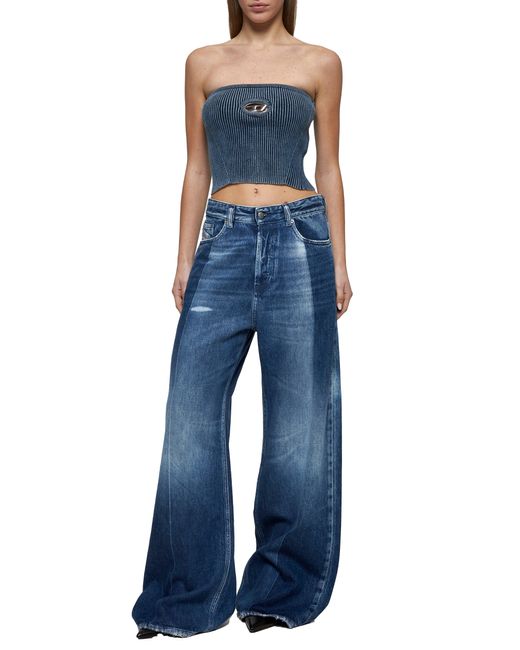 DIESEL Blue M-Clarksvillex-C Bandeau Top