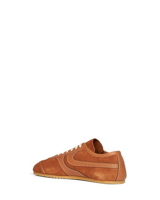 Dries Van Noten Brown Tan Suede Sneakers With Leather Details for men