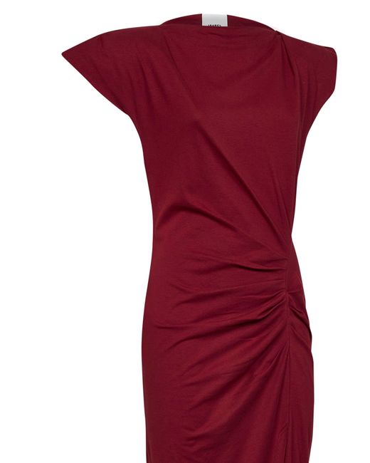Isabel Marant Red Dark Burgundy Cotton Jersey Nadela Long Dress