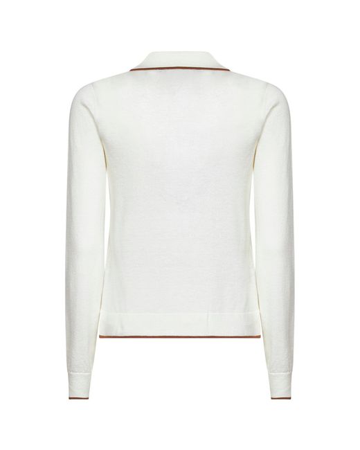 Max Mara White Silk And Wool Knit Msttarga Cardigan