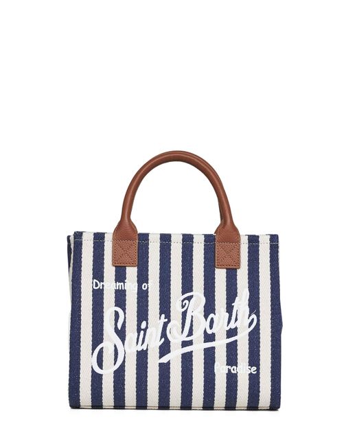 Mc2 Saint Barth Blue Dark And Vanity Bag Midi Handbag With Shoulder Strap