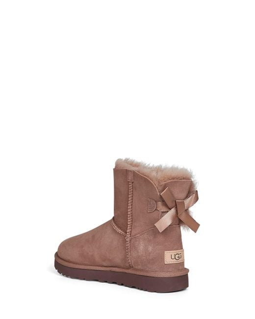 Ugg Brown Rocky Oak Mini Bailey Bow Ii Ankle Boots