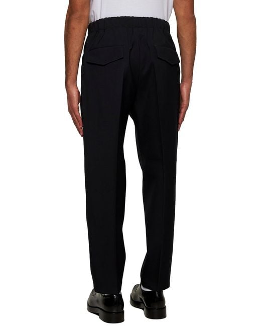 Jil Sander Blue Gabardine Tapered Trousers for men