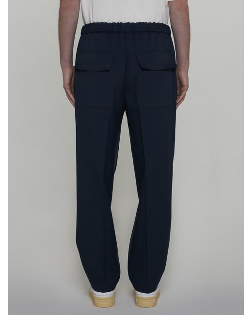 Jil Sander Blue Relaxed Fit Trousers for men