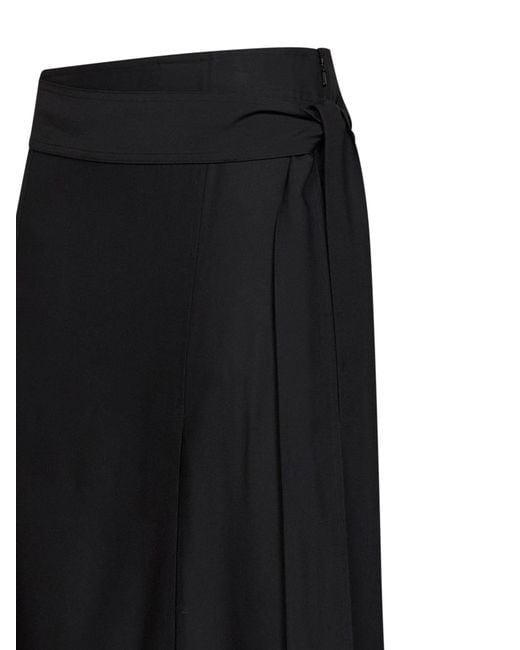 Studio Nicholson Black Twill Mile Wrap-Effect Maxi Skirt