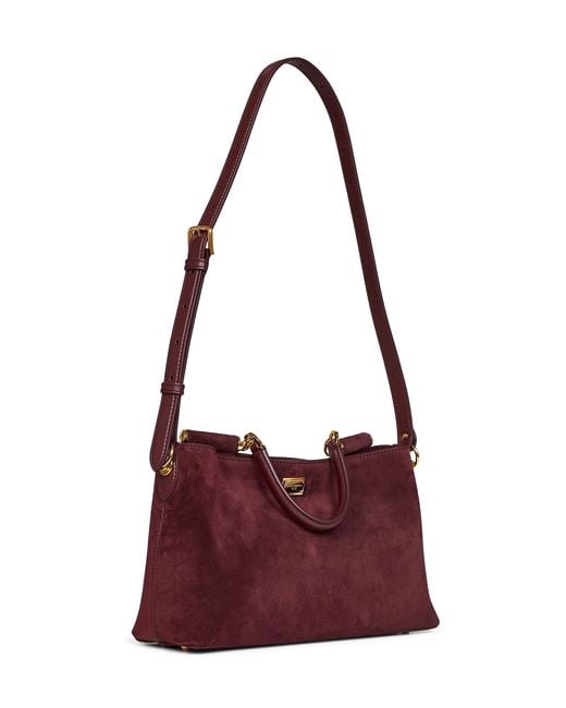Dolce & Gabbana Purple Burgundy Vittoria Medium Handbag With Shoulder Strap